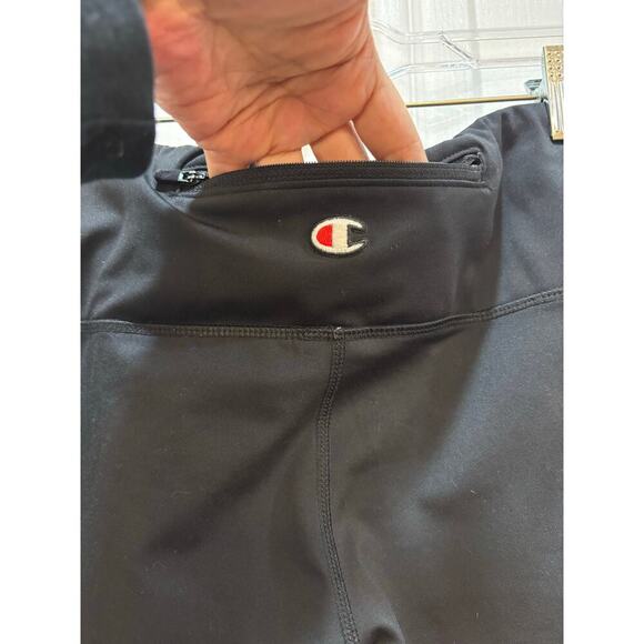 Champion Women L Black Ankle Length Rear back Zipper Pocket Athletic Gym - Picture 7 of 8